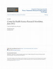 Research paper thumbnail of Center for Health Science Research Newsletter - June 2012