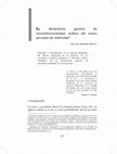 Research paper thumbnail of La Declaratoria General de Inconstitucionalidad: análisis del nuevo principio de relatividad