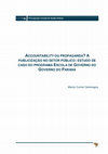 Research paper thumbnail of Accountability ou propaganda? A publicização no setor público: estudo de caso do programa escola de governo do governo do Paraná