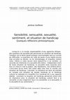 Research paper thumbnail of Sensibilité, sensualité, sexualité, sentiment et situation de handicap : quelques réflexions philosophiques