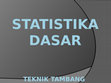 Statistika dasar Pendahuluan Statistik Cover Page