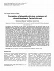 Correlation of plasmid with drug resistance of clinical isolates of Escherichia coli Cover Page