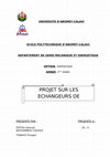 Research paper thumbnail of Projet sur les Échangeurs Thermiques