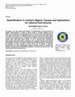 Research paper thumbnail of Desertification in northern Nigeria: Causes and implications for national food security