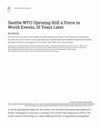 Research paper thumbnail of Seattle WTO Uprising Still a Force in World Events, 15 Years Later