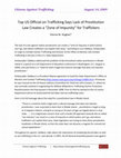 Research paper thumbnail of Top U.S. Official on Trafficking Says Lack of Prostitution Law Creates a "Zone of Impunity" for Traffickers