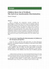 Research paper thumbnail of Alessia Valongo - Children Born Out of Wedlock:  The End of an Anachronistic Discrimination