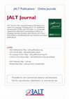 Cumming, B. (2015, May). Review of the book [Collaborative writing in L2 classrooms, by N. Storch]. JALT Journal, 37(1), 62-64. Cover Page