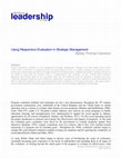 Research paper thumbnail of Using responsive evaluation in strategic management