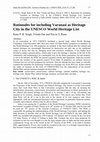 [139-01]. Singh, Rana P. B.; Dar, Vrinda and Rana, Pravin S. 2001 b. Rationales for including Varanasi as Heritage City in the UNESCO World Heritage List. National Geographical Journal of India (NGSI Varanasi. ISSN: 0027 9374), vol. 47, 2001: pp. 177-200. Cover Page