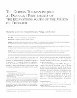 Research paper thumbnail of The German-Tunisian Project at Dougga: First Results of the Excavations south of the Maison du Trifolium