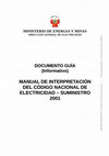 Manual de interpretacion del CNE - Suministro 2001 Cover Page