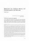 Research paper thumbnail of "Bollywood's Law: Collective Memory and Cinematic Justice in the New India", No Foundations: An Interdisciplinary Journal of Law and Justice , Issue 13 (2015)