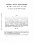 Research paper thumbnail of Performance Analysis of the Matrix Pair Beamformer with Matrix Mismatch