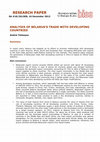 Research paper thumbnail of Analysis of Belarus's trade with developing countries