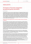 Research paper thumbnail of Promotion of Eurasian integration by political parties and NGOs