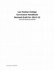 Las Positas College Curriculum Handbook Revised Draft for 2012-13 Curricunet Revisions Included Cover Page