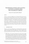 Research paper thumbnail of Transitional Justice and Cultural Context: Learning from the Universality Debate, Netherlands Quarterly of Human Rights