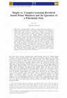 Research paper thumbnail of Simple vs. Complex Learning Revisited: Israeli Prime Ministers and the Question of a Palestinian State