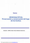 Research paper thumbnail of Curso: CRIMINALÍSTICA