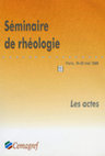 Séminaire de rhéologie Cover Page