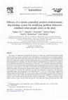 Efficacy of a remote-controlled, positive-reinforcement, dog-training system for modifying problem behaviors exhibited when people arrive at the door Cover Page