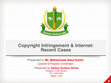 Research paper thumbnail of Copyright Infringement & Internet