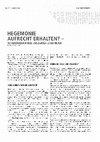 Research paper thumbnail of Hegemonie aufrecht erhalten? Die verschiedenen Wege "Solidarität "zu definieren