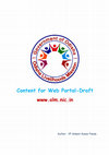 Content for Web Portal-Draft Cover Page