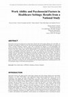 Work ability and psychosocial factors in healthcare settings: Results from a national study Cover Page