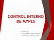 Research paper thumbnail of Control interno de mypes exposicion