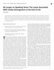 No Longer on Speaking Terms: The Losses Associated With Family Estrangement at the End of Life Cover Page