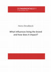 Research paper thumbnail of What influences living the brand and how does it impact? – An investigation into value based concepts from the perspective of social banking