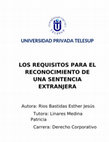 LOS REQUISITOS PARA EL RECONOCIMIENTO DE UNA SENTENCIA EXTRANJERA Cover Page