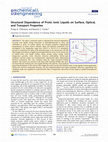 Structural Dependence of Protic Ionic Liquids on Surface, Optical, and Transport Properties Cover Page