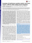 Research paper thumbnail of Formation of interference-sensitive meiotic cross-overs requires sufficient DNA leading-strand elongation