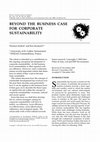 Beyond the business case for corporate sustainability Cover Page