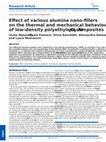 Research paper thumbnail of Effect of various alumina nano-fillers on the thermal and mechanical behaviour of low-density polyethylene-Al 2 O 3 composites