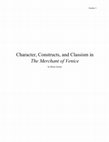 Character, Constructs, and Classism in The Merchant of Venice Cover Page