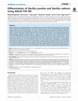 Differentiation of Bacillus pumilus and Bacillus safensis Using MALDI-TOF-MS Cover Page