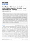 Identification of Core Competencies for an Undergraduate Food Safety Curriculum Using a Modified Delphi Approach Cover Page