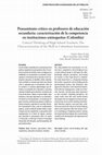 Research paper thumbnail of Pensamiento crítico en profesores de educación secundaria: caracterización de la competencia en instituciones antioqueñas (Colombia)