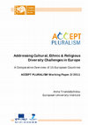 Addressing Cultural, Ethnic & Religious Diversity Challenges in Europe: A comparative overview of 15 European countries Cover Page