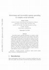 Research paper thumbnail of ADVERTISING AND IRREVERSIBLE OPINION SPREADING IN COMPLEX SOCIAL NETWORKS