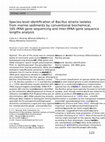 Species-level identification of Bacillus strains isolates from marine sediments by conventional biochemical, 16S rRNA gene sequencing and inter-tRNA gene sequence lengths analysis Cover Page