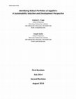 Research paper thumbnail of Identifying Robust portfolios of suppliers: a sustainability selection and development perspective