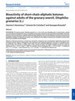 Research paper thumbnail of Bioactivity of short-chain aliphatic ketones against adults of the granary weevil, Sitophilus granarius (L.)