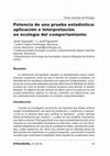 Research paper thumbnail of Potencia de una prueba estadística: aplicación e interpretación en ecología del comportamiento