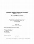 Research paper thumbnail of Evaluating community coalitions for prevention of substance abuse: the case of Project Freedom