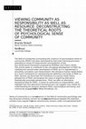 Viewing community as responsibility as well as resource: deconstructing the theoretical roots of psychological sense of community Cover Page